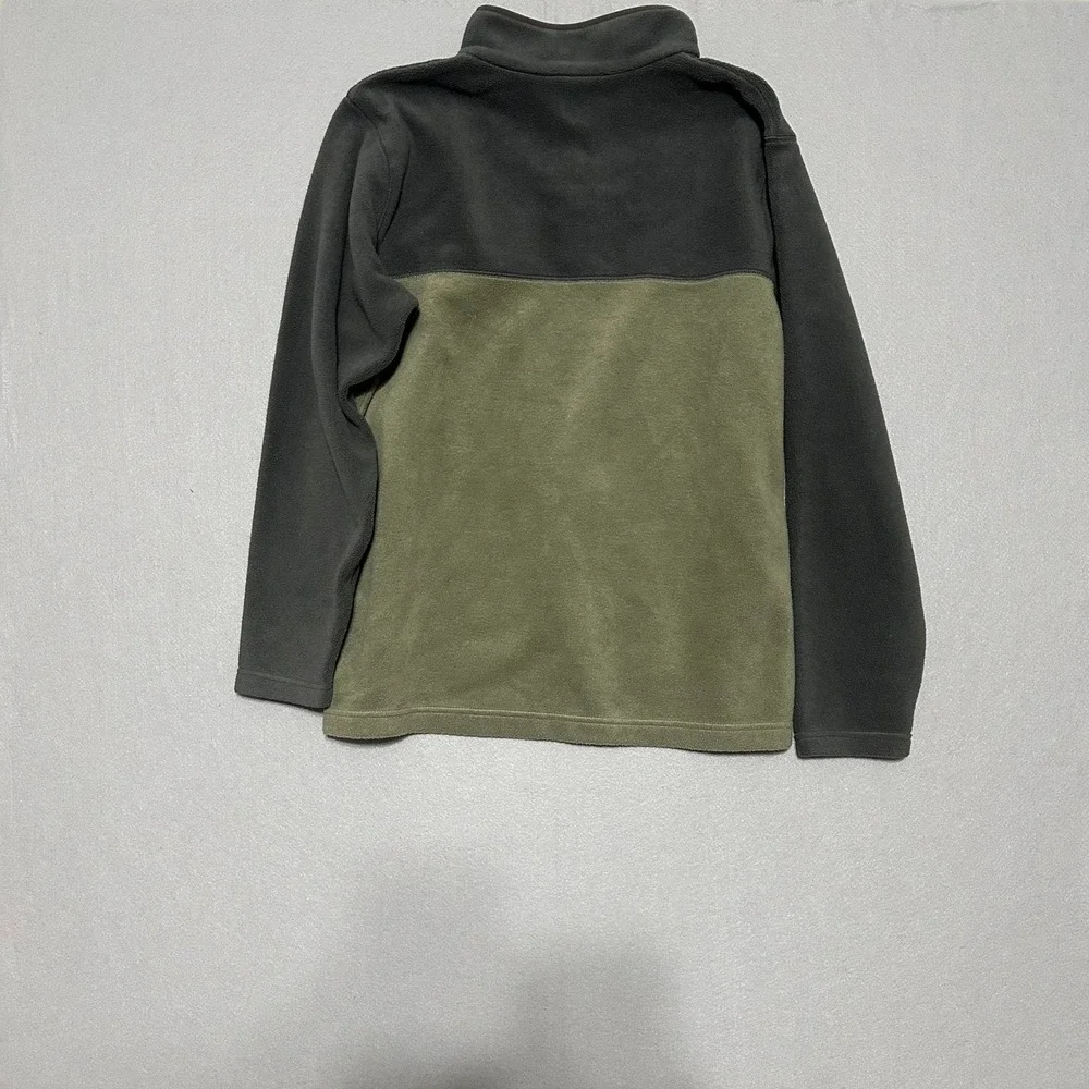 Columbia Mens‎ Fleece Pullover Large Gray Green Colorblock Snap Neck Steens Mt